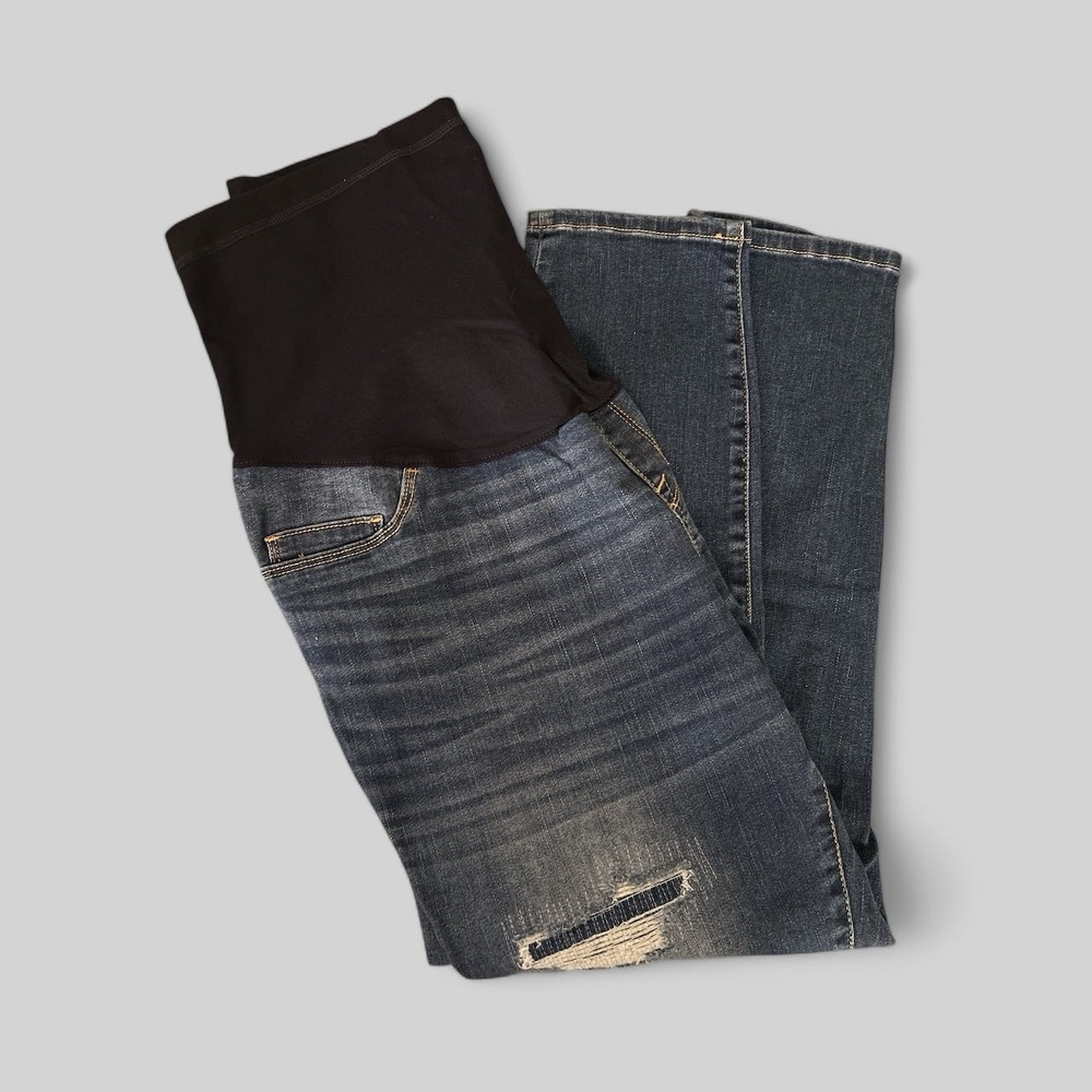 Liz Lange Maternity‎ Distressed Jeans - Ankle Skinny Large